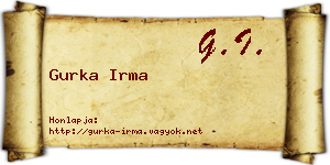 Gurka Irma névjegykártya